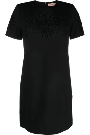 Twin-Set Bead-embellished short-sleeve minidress