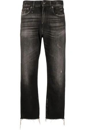 R13 Distressed straight-leg jeans