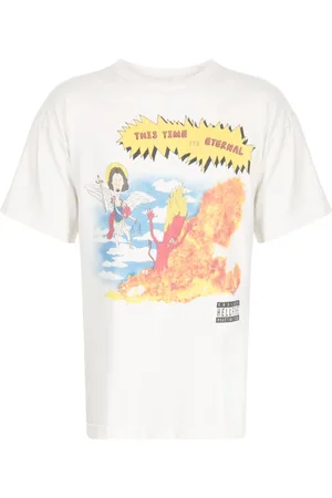 SAINT MXXXXXX Cartoon-print cotton T-shirt