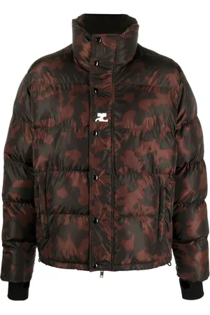 Courrèges Camouflage-print high-neck padded jacket
