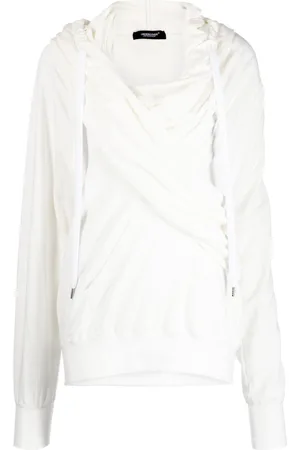 UNDERCOVER Crossbody-strap detail drawstring hoodie