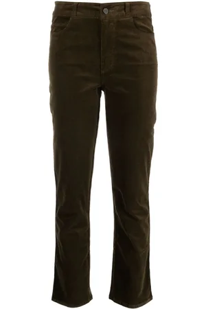 Paige Logo-patch corduroy slim-fit trousers