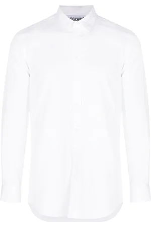 Moschino Logo-embroidered long-sleeve cotton shirt