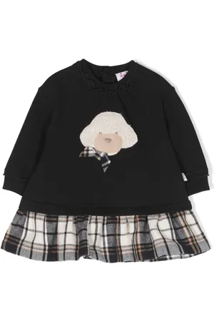 Il gufo Poodle tartan-check dress