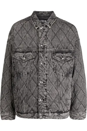FIVE CM Diamond-quilted denim bomber jacket