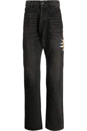 UNDERCOVER Bead-embellished straight-leg jeans