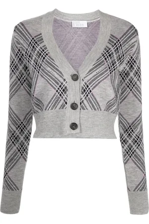 GIUSEPPE DI MORABITO Plaid-check cropped cardigan