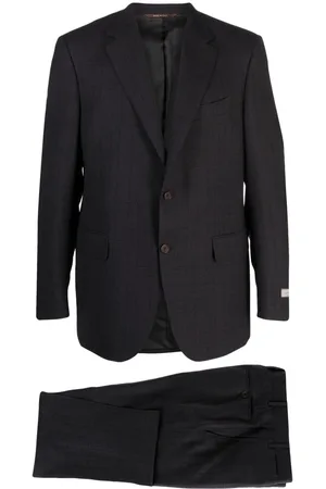 CANALI Checked single-breasted wool suit