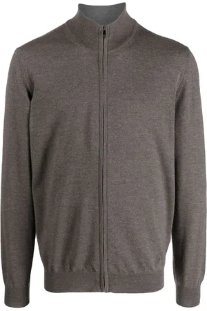 corneliani Logo-embroidered virgin-wool cardigan