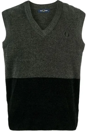 Fred Perry Logo-embroidered two-tone vest