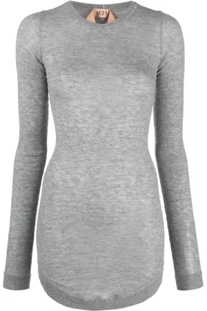 Nº21 Semi-sheer mélange-effect jumper