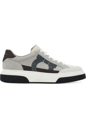 Salvatore Ferragamo Gancini-embroidered leather sneakers