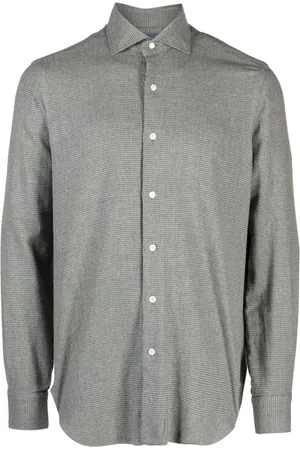 BARBA Check-print cotton shirt