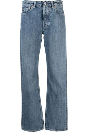OUR LEGACY Linear mid-rise straight-leg jeans