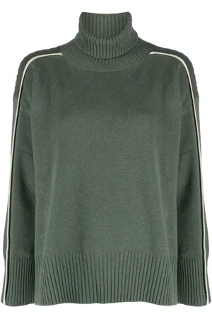 LORENA ANTONIAZZI Roll-neck piped-trim detail jumper
