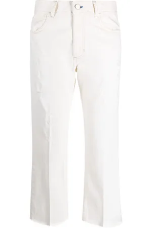 ..,MERCI Distressed-effect cropped trousers