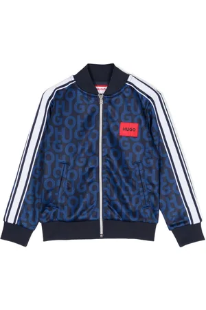 HUGO BOSS Logo-print zip-up bomber jacket