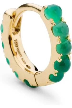 We by White Bird 18kt yellow Ismène agate medium hoop earring
