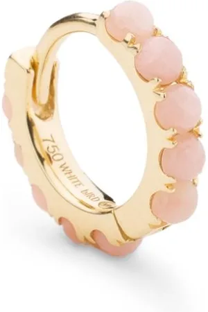 We by White Bird 18kt yellow- Ismène pink opal hoop earring