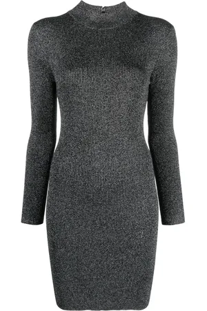 Michael Kors Ribbed-knit lurex dress
