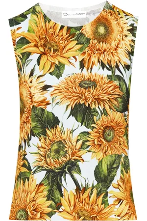 Oscar de la Renta Floral-print round-neck tank top