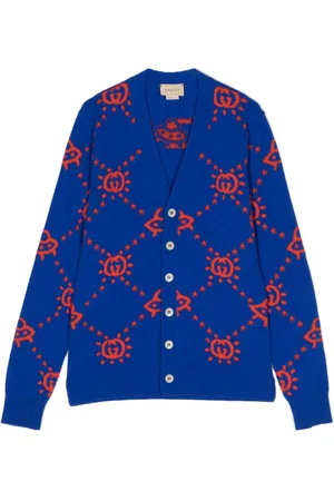 Gucci Logo-intarsia wool cardigan