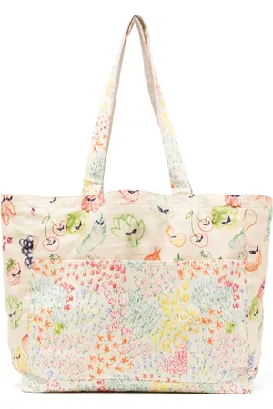 Collina Strada Painterly-print cotton tote
