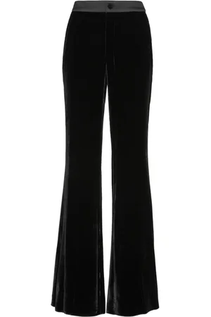 Philipp Plein Logo-patch velvet flared trousers