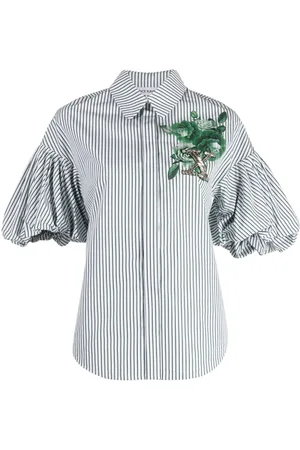 DICE KAYEK X onefifteen floral-print puff-sleeve shirt