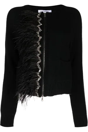 DICE KAYEK Crystal-embellished zip-up cardigan