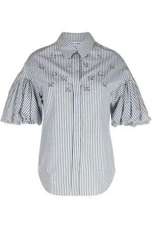 DICE KAYEK X onefifteen striped crystal-embellished shirt