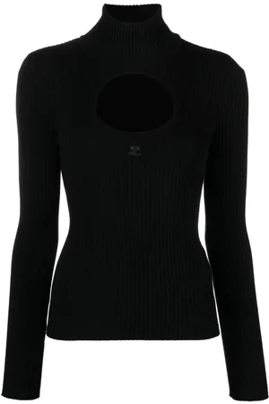 Courrèges Logo-embroidered cut-out jumper