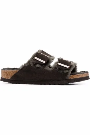Birkenstock Shearling-lined double-buckle sandals