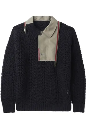 Kolor Patchwork pointelle-knit jumper