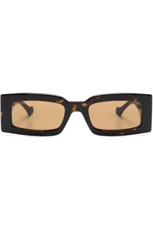 Gucci Logo-plaque rectangle-frame sunglasses