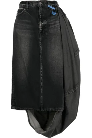Maison Mihara Yasuhiro Circle washed denim skirt