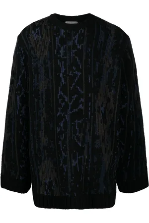 YOHJI YAMAMOTO Contrasting-trim wool-blend jumper