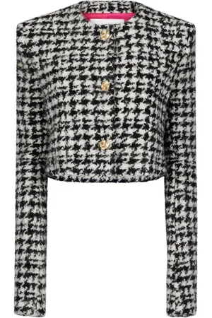 Nina Ricci Houndstooth-pattern wool-cotton jacket