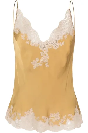 CARINE GILSON Calais-Caudry lace-trim silk camisole