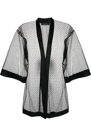 CARINE GILSON Calais-Caudry lace sheer robe