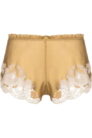 CARINE GILSON Calais-Caudry lace-trim silk shorts