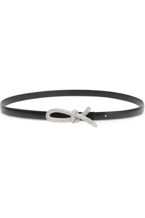 Salvatore Ferragamo Crystal-embellished leather belt