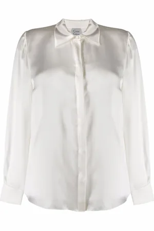 CARINE GILSON Long-sleeve silk-satin shirt