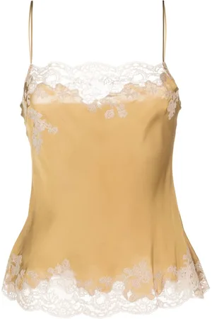 CARINE GILSON Lace-trim silk-satin camisole