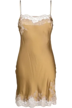 CARINE GILSON Calais-Caudry lace-trim silk nightdress