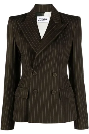 Jean Paul Gaultier Pinstriped double-breasted wool blend blazer