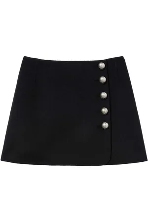 Puccini Side-button fastening wool miniskirt