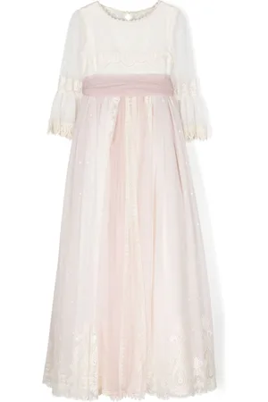 Manuela Macías Lace-detailing round-neck dress