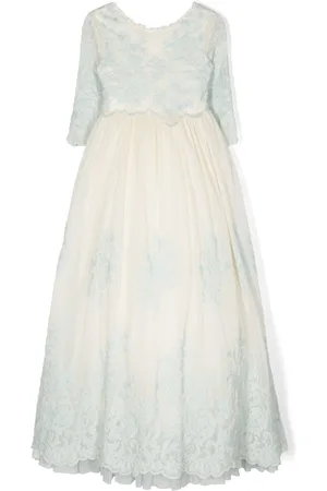 Manuela Macías Lace-detailing round-neck dress