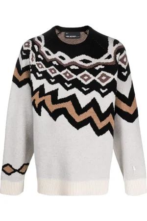 Neil Barrett Intarsia-knit wool jumper